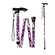 Gehstock Klappbar, Gehstock Damen Faltbar Gehstock Krückstock Spazierstock Aluminium Faltbar lila Einstellbar Spazierstock Verstellbarer Gehstöck Höhenverstellbarer Haltbarer Ausziehbarer Gehstock
