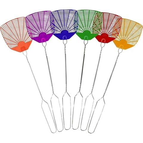 Supreme Bug & Fly Swatter 6-Pack – Braided Metal Handle 6 Pack Fly Swatters, Multi Pack Colors, – for Indoor/Outdoor – Flyswatter (21 inch- Set of 6) Cover