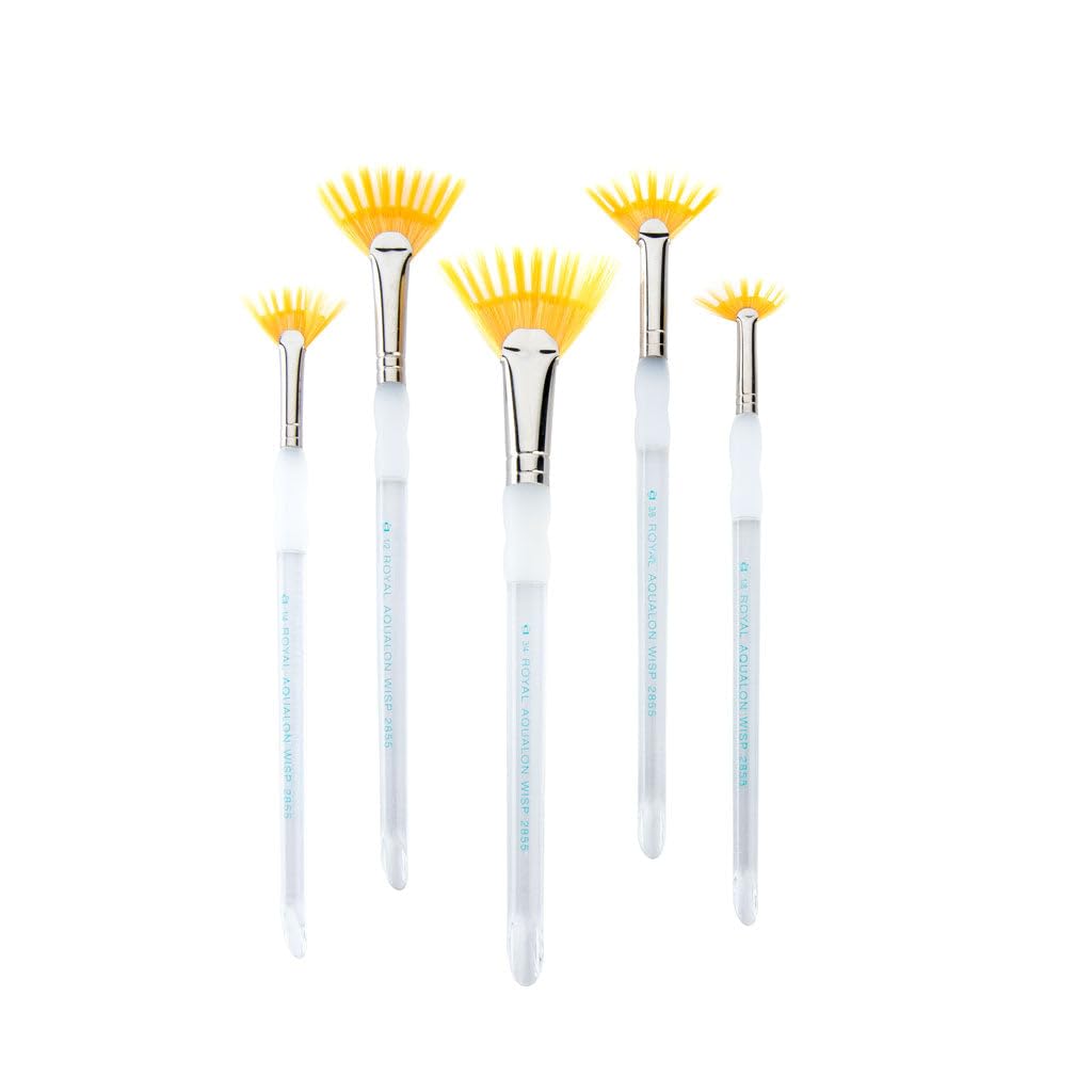 Royal & Langnickel Aqualon Wisp Fan Artist Brush Set, 5-Piece