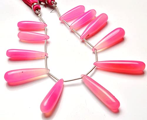 Chalcédoine rose en briolettes lisses pour créer vos bijoux bohèmes chic d'été