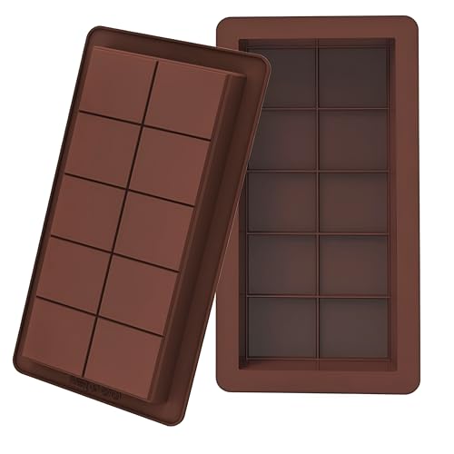 Onlineforu Ltd - Deep Chocolate Bar Moulds, Deep Silicone Candy Bar Molds for Stuffed Bar, Thick Chocolate Bar Molds Tea Spoon - Large