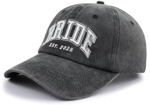 Image of 2PCS Bride and Groom Est 2025 2026 Hats for Men Women, Funny Adjustable Embroidered Newlyweds Couples Baseball Cap