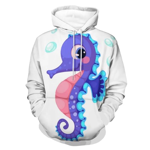 Hoodie hippocampe unisexe sweat à capuche confortable taille S pour homme et femme