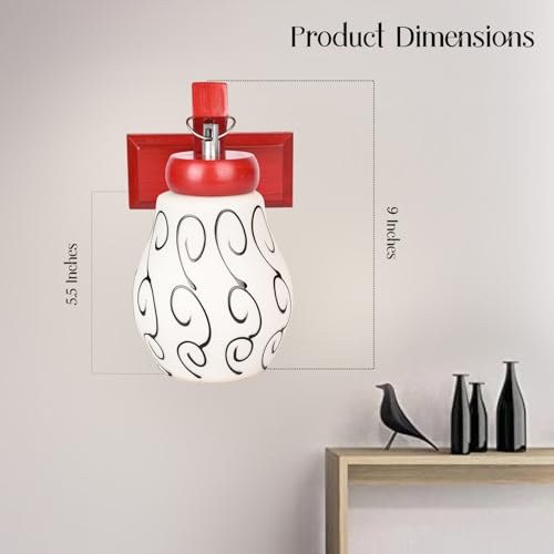 Image of GIGAWATTS Wall Lamp Decorative Light for Home Decor, Fancy Indoor Outdoor Wall Light, Hanging Sconce Lamp for Bedroom, Living Room, Hall, Modern Wall Lighting Fixture (1Pc, Without Bulb, WL503)