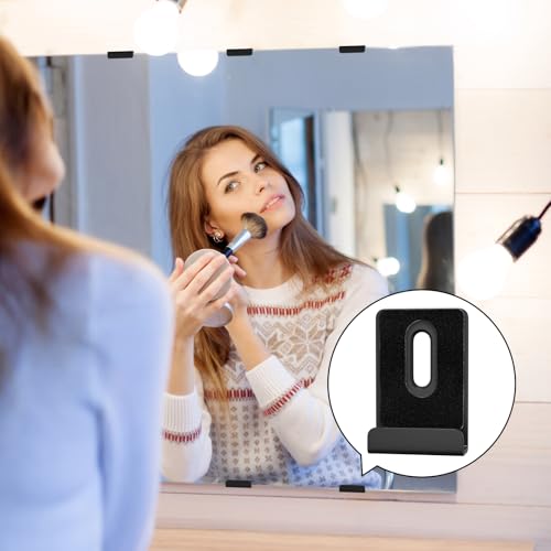 Image of 6Pcs Metal Mirror Clips for Wall Mounting, Mirror Holder Clips Heavy Mirror Hangers for The Wall (Black)