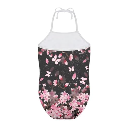 Image of One Piece Swimsuit for Girls Beach Bathing Suit Halter Straps Sports Swimwear for 1-10 Year Toddler Kids