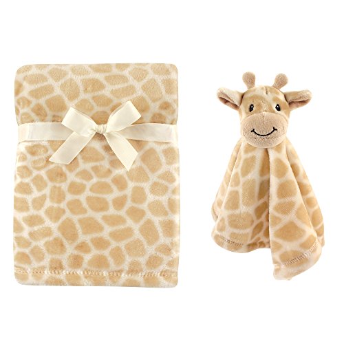 Hudson Baby Unisex Baby Plush Blanket with Security Blanket, Giraffe, One Size