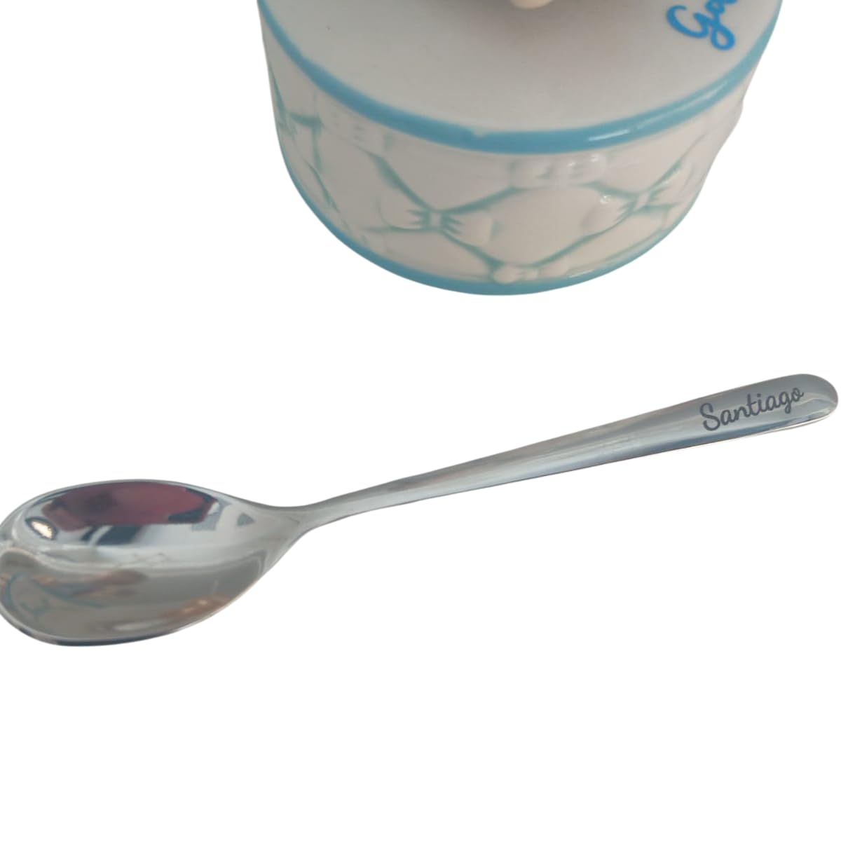 Cucchiaino Personalizzato con incisione per eventi | Acciaio inox 18/10 | Elegante bomboniera per eventi con testo a scelta | Puoi aggiungere anche confetti in sacchetto.