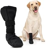 IKIPUKO Dog Boot for Paw Wound Recovery, Anti-Slip Dog Injured Paw Protector, Shoe for Medium Large Dogs, Adjustable Dog Bootie Outdoor to Keep Paw Dry and Clean, Prevent Licking, Dirt and Mud, XL
