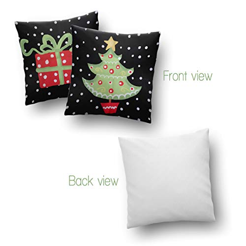 Christmas Pillow Cover Cushion Case With Decorations Of Christmas Tree And Red Gift Package 18 X 18 Inch Set Of 2 #TOP1