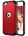 ULAK iPod Touch 7 Case, iPod Touch 6 Case, Slim Fit Protective Hybrid Dual Layer Soft Silicone and Hard Back Cover for Apple iPod Touch 7th/6th/5th Generation, Red
