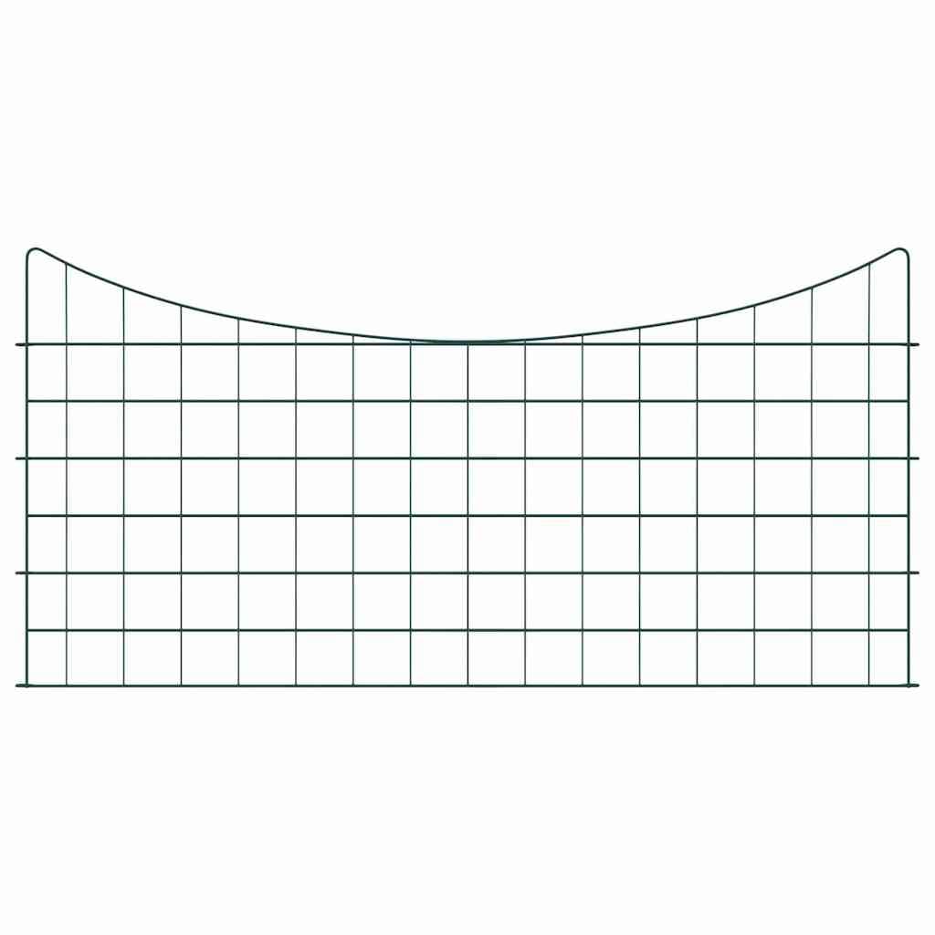 Recinzione per Stagno in Acciaio 100x50 cm Set da 5 Pezzi Verde | Pannelli protettivi per delimitare aiuole e laghetti in giardino o terrazza. Struttura modulare e stabile.