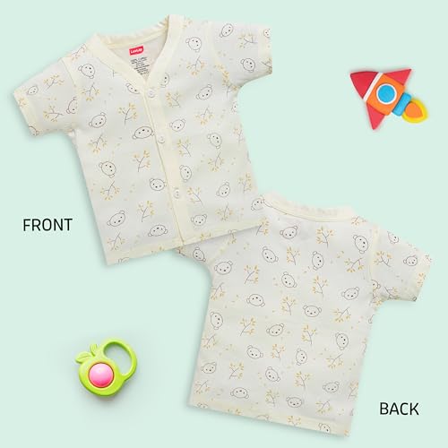 Image of LuvLap Baby Girls Regular Fit 100% Cotton Half Sleeves Girls Jhabla Shirt Pack of 4