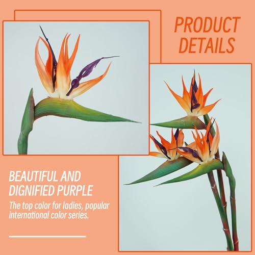 Oiseau du Paradis Fleurs Artificielles Souples pour Décoration Bureau - 3