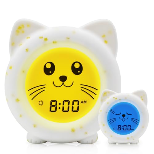 B&H Sleep Trainer Clock for Toddler, Cute Kids Ok to Wake Alarm Clock, Drop Proof, Rechargeable Young Children Night Light, Science-Backed Lighting for Peaceful Sleep and Ready to Wake Mornings