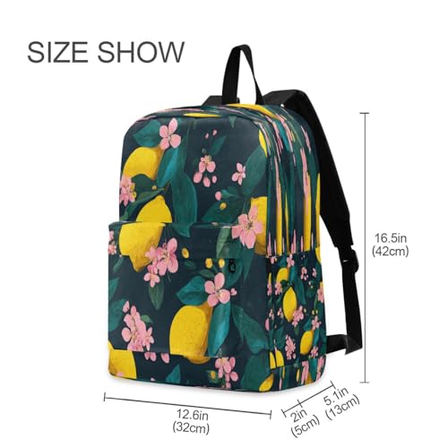 Dussdil Lemon Yellow Citrus Fruits (15) Kids Backpack Backpacks for Boys Girls Teen School Bookbag Laptop Bag Daypack Large Travel Sports Bags2