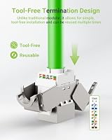 LEENUE Geschirmte Keystone RJ45 Cat7, 10Gbit/s 600MHz, 2 Stück – Ansicht 2