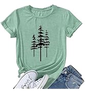 Womens Vintage Tree Graphic Tees Novelty Two Sides Tree Casual T Shirts