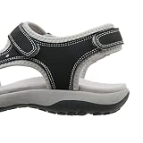 ZOEASHLEY Damskie sandały sportowe na lato, wygodne, z otwartym tyłem, sandały turystyczne Arch Fit, Schwarz06, 39 eu
