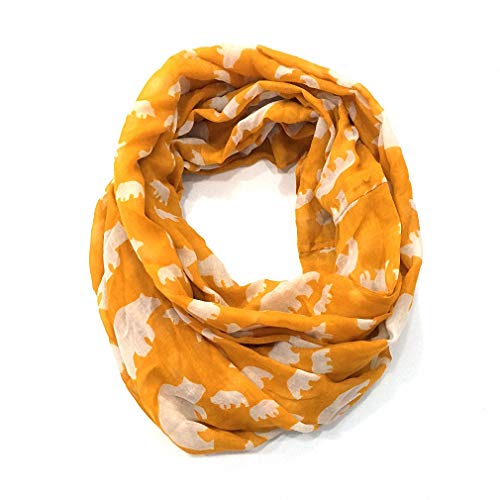 Womens Scarves Lovely Animal Infinity Polyester Loop Ring Scarf Bear Print Yellow