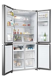 Haier CUBE 83 SERIE 3 HCR3818EWMM Frigorifero Frigorifero/Total No Frost/Distributore di acqua con serbatoio/Inverter Compressore/XL Slim Line Air Surround/Frontale in acciaio inox