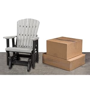 Slat Fan Back Poly Adirondack Glider Outdoor Patio Chair Tudor Brown Weatherwood