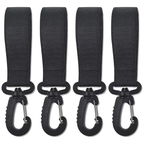 Ganchos para cochecito de bebé, 4 unidades de clips para cochecito, ganchos para carritos de bebé, soporte para bolsas de plástico, ganchos para bolsas de cochecito, clips para bolsos, mochila (negro)