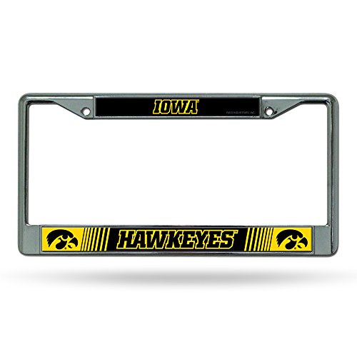 Rico Industries NCAA Iowa Hawkeyes Premium License Plate Chrome Frame 12" x 6"