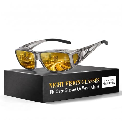 Image of Myiaur Night Vision Fit Over Glasses for Men Women Polarized Yellow Lens