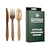 Sustainable Agave Co – Agave Fiber Cutlery – 12 Sets / 36 Pieces – Plant-Based, Made With Upcycled Materials – Bulk Brown Forks, Knives & Spoons Variety Pack