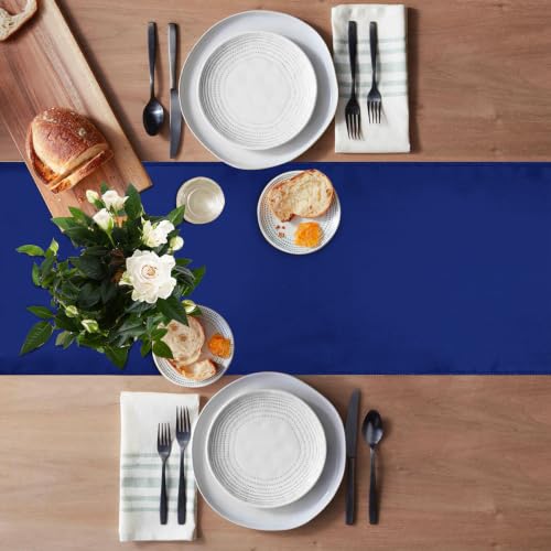 Jevix 10 Pack Satin Table Runner 12 X 108 Inch Silk Table Runner for Party,Wedding, Birthday, Banquets,Decoration(Navy) by Jevix - Used condition - Image 2