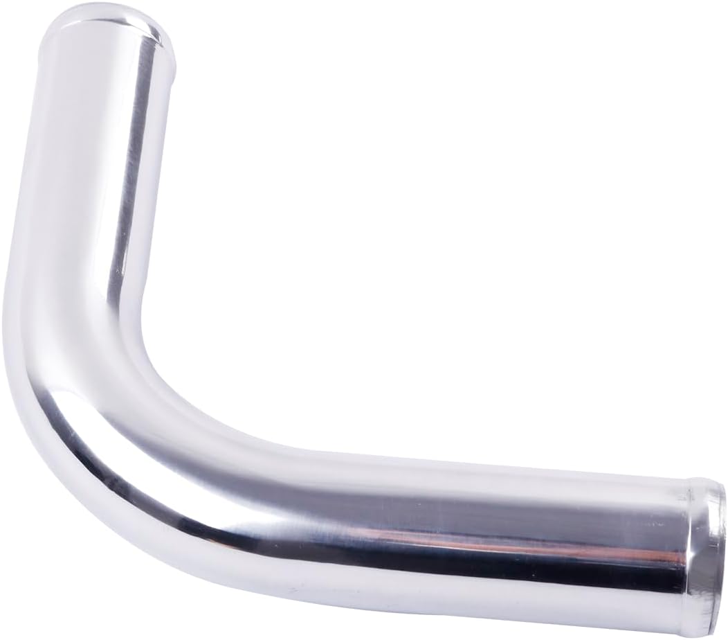 Aluminum Pipe Tube Intercooler Hose 90 Degree OD 63mm(2.5"), 6061 Aluminu Air Intake Tube, Length 11.8" (300mm), Thickness 2mm Silver Aluminum Alloy Exhaust Pipe