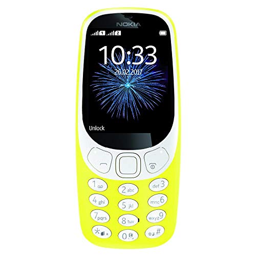 Nokia 3310 3G - ロック解除シングルSIM機能電話(AT&T/T-Mobile/MetroPCS/Cricket/Mint) - 2.4インチスクリーン - イエロー
