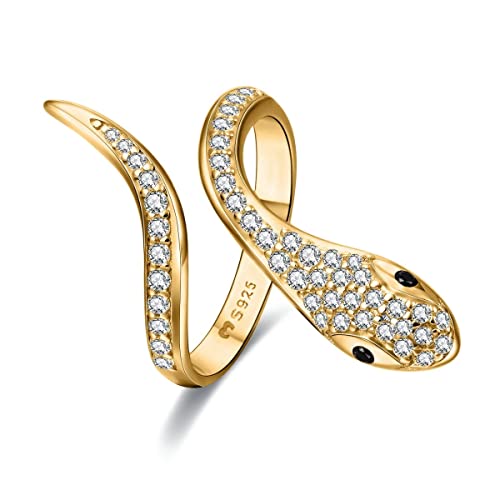 Anillos de mujer en plata de ley en forma de elegante serpiente. Anillo plata mujer con acabado plateado o dorado. Joyería mujer ideal para parejas, regalo para madres, amigas... Anillos para parejas Cover