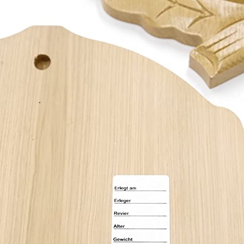 GTK Oferta 5 placas de cuña talladas de roble claro AF 19 cm con 5 hojas de roble, portada grande, cuña, tabla de especias, cartel trofeo.