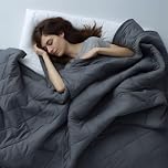 CZZZ Cooling Weighted Blanket 15 lbs - 48"x72" with Glass Beads for Adults, Full Double Twin Size Bed Soft Breathable Washable Heavy Blanket