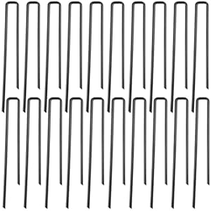 20 Pack Dog Exercise Pens Pets Replacement Animal Barrier Fence Stakes for Dogs Digging Metal Exercise Pen Ground Stakes for Pens for Pets Crate, Black 9.8 x 7.9 Inch