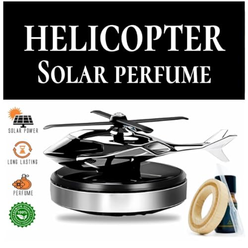 Image of Solar Aroma Car Air Freshener, Stylish Dashboard Rotating Perfume Diffuser, Rotating Aromatherapy, Solar Powered Autorotation Decoration for Car Interior, Refillable & Eco Friendly (HELICOPTER)