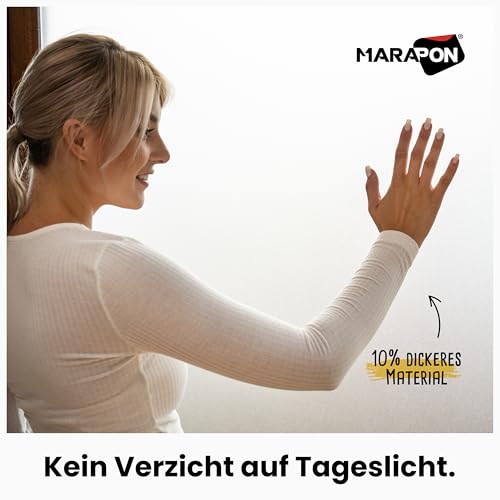 MARAPON® Fensterfolie Blickdicht von außen [0.60x2 m] inkl. eBook und Videoanleitung - Klebefolie Sichtschutzfolie für Fenster - Milchglasfolie - Folie für Fenster Sichtschutz Küche Bad Büro