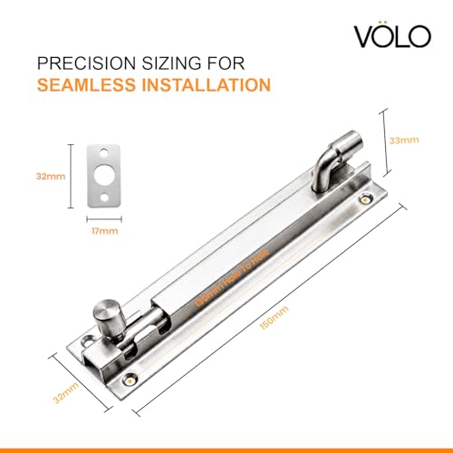 Image of Volo L Shape /Marble Stainless Steel Towerbolt /Door Latch, Pack of 2 Pieces (150mm (6 Inch))
