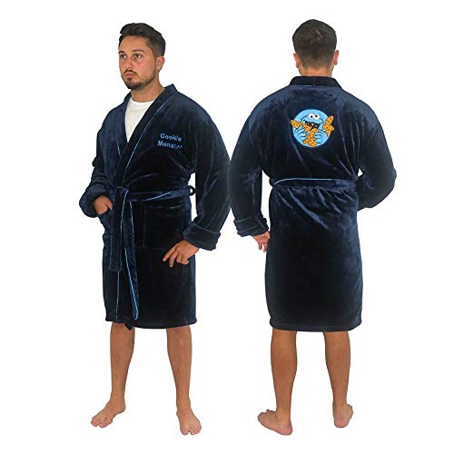 u-wear Mens Cookie Monster Bathrobe Bata de baño (Medium)