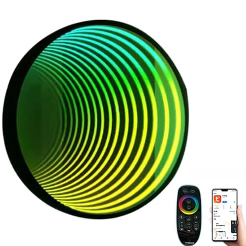 Infinity Spiegel Tunnel Lampe, LED Nachtlicht mit Fernbedienung, Sensorisches RGB-Licht, 358 magische Effekte für Zimmer und Schlafzimmer, 30cm (50cm)