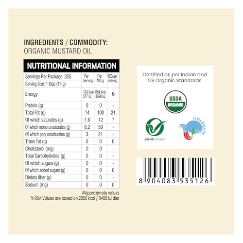 Image of 24 Mantra Organic Cold Pressed Mustard Oil, 5 Litres - 100% Organic, Pure & Chemical-Free