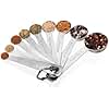 Doosu Measuring Spoons Set of 9-18/8 Stainless Steel Heavy Duty Teaspoons Tablespoons with Engraved Metric & US Measurements, Metal Measure Spoon for Dry and Liquid Ingredients, Dishwasher Safe