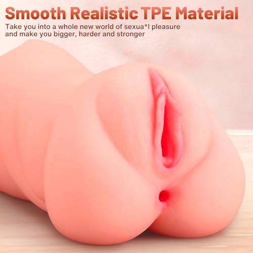 Image of ZEMALIA Realistic Male Masturbator Sex Toys for Men with Triple Channels | 8.6in Soft Sex Doll with Lifelike Face, Vagina & Anus, Pocket Pussy with 3D Texture Sleeve, Reusable Adult Toy for Solo Use