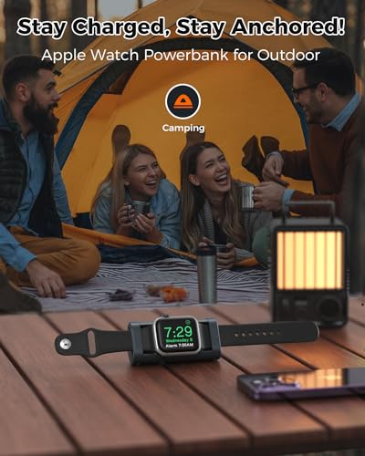 NEWQ Outdoor Power Bank for Apple Watch: Small Portable Magnetic Wireless Charger & Rechargeable 1800mAh Battery Powerbank for Charging iWatch When Camping & Traveling - Image 7