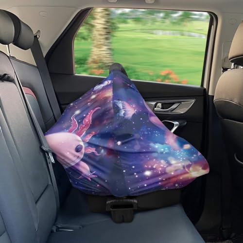 Image of Axolotl Car Seat Covers for Babies, Galaxy Nursing Cover for Baby Infant,Carseat Canopy,Soft Breastfeeding Cove Baby Nursing Cover Easy to Install
