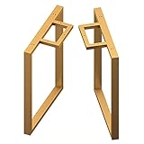  WLICWEI Ensemble de 2 Pieds de Table, Pieds de Table de Meubles de Bricolage à Cadre carré en Acier Industriel Robuste, Pieds de Table Basse avec Repose-Pieds réglable, pour Banc de Support de Barre