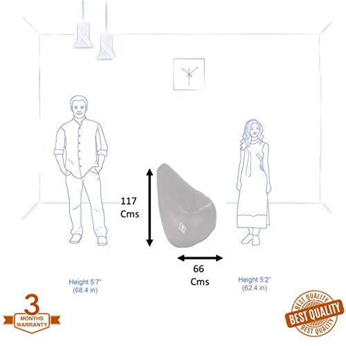 Image of ComfyBean - Designer Bean Bag Filled with Beans - for Adults - Max User Height : 5 Ft. - Max User Weight : 60 Kgs - Bean Bag - Size : XXXL - Color : Need More Sleep - Lavender & Black