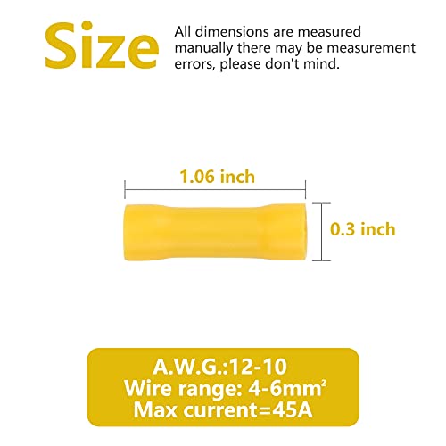 Precihw L3017-YGXJ-V1 120Pcs Butt Splice Crimp Connectors thumb #1